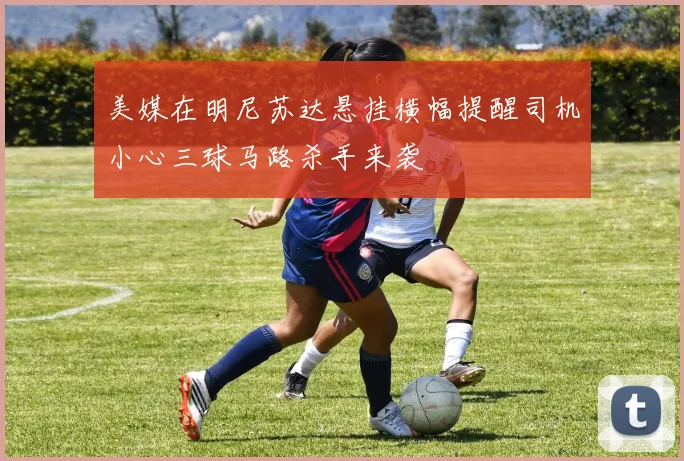 美媒在明尼苏达悬挂横幅提醒司机小心三球马路杀手来袭